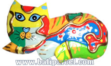 Magnet With Crazy Color, Handcarved From  Albesia Wood