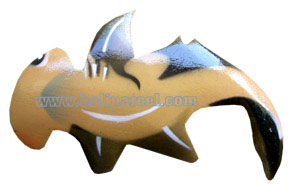 Magnet With Airbrushed, Handcarved From  Albesia Wood