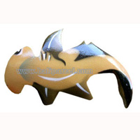 Magnet With Airbrushed, Handcarved From  Albesia Wood