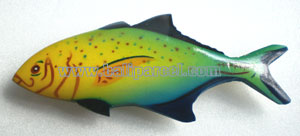 Magnet With Airbrushed, Handcarved From  Albesia Wood