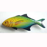 Magnet With Airbrushed, Handcarved From  Albesia Wood