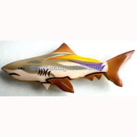 Magnet With Airbrushed, Handcarved From  Albesia Wood