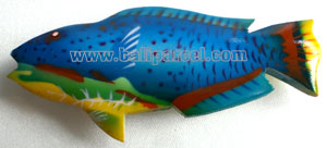 Magnet With Airbrushed, Handcarved From  Albesia Wood