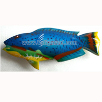 Magnet With Airbrushed, Handcarved From  Albesia Wood
