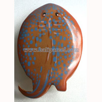 Magnet With Airbrushed, Handcarved From  Albesia Wood