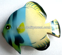 Magnet With Airbrushed, Handcarved From  Albesia Wood
