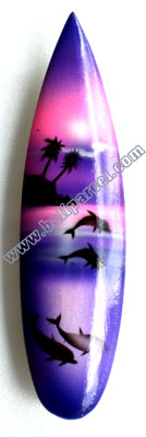 Magnet With Airbrushed, Handcarved From  Albesia Wood