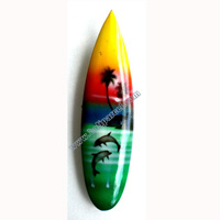 Surfboard Magnet With Airbrushed, Handcarved From Albesia Wood