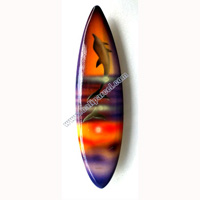 Surfboard Magnet With Airbrushed, Handcarved From Albesia Wood