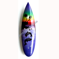 Surfboard Magnet With Airbrushed, Handcarved From Albesia Wood