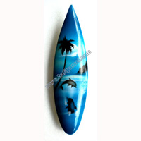 Surfboard Magnet With Airbrushed, Handcarved From Albesia Wood
