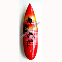Surfboard Magnet With Airbrushed, Handcarved From Albesia Wood