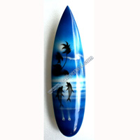 Surfboard Magnet With Airbrushed, Handcarved From Albesia Wood