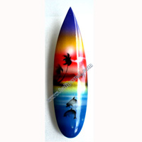 Surfboard Magnet With Airbrushed, Handcarved From Albesia Wood