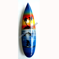 Surfboard Magnet With Airbrushed, Handcarved From Albesia Wood