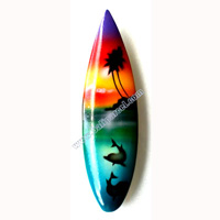 Surfboard Magnet With Airbrushed, Handcarved From Albesia Wood
