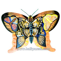 Wooden Painted Butterfly Puzzle, And 5 Small Butterflys.