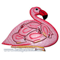 Wooden Painted Flaminggo Puzzle, And 5 Small Flaminggos.