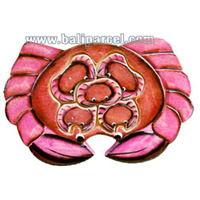 Wooden Painted Crab Puzzle, And 5 Small Crabs.