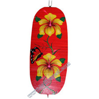 Wooden Wind Dancer With Flowers And Butterfly Painted