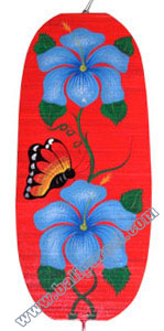 Wooden Wind Dancer With Flowers And Butterfly Painted