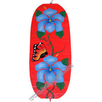 Wooden Wind Dancer With Flowers And Butterfly Painted