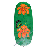 Wooden Wind Dancer With Flowers And Butterfly Painted
