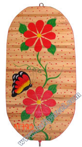 Wooden Wind Dancer With Flowers And Butterfly Painted