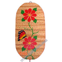 Wooden Wind Dancer With Flowers And Butterfly Painted