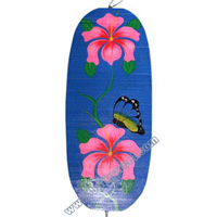 Wooden Wind Dancer With Flowers And Butterfly Painted