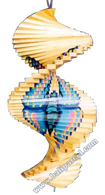 Wooden Wind Dancer With Butterfly Painted