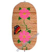 Wooden Wind Dancer With Flowers And Butterfly Painted