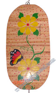 Wooden Wind Dancer With Flowers And Butterfly Painted