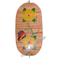 Wooden Wind Dancer With Flowers And Butterfly Painted