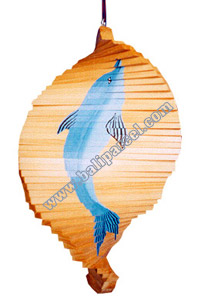 Wooden Wind Dancer With Dolphin Painted
