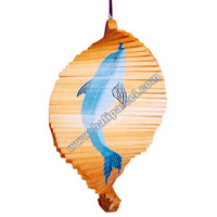 Wooden Wind Dancer With Dolphin Painted