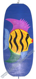 Wooden Wind Dancer With Fish Painted