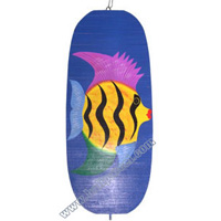 Wooden Wind Dancer With Fish Painted