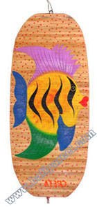 Wooden Wind Dancer With Fish Painted