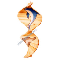 Wooden Wind Dancer With Dolphins Painted