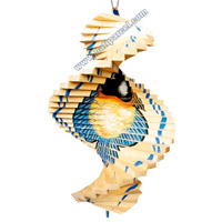 Wooden Wind Dancer With Fish Painted