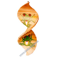 Wooden Wind Dancer With Frogs Painted