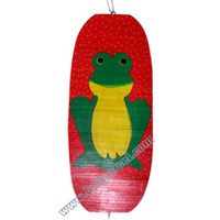Wooden Wind Dancer With Frog Painted
