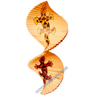 Wooden Wind Dancer With Geckos Painted