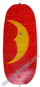 Wooden Wind Dancer With Moon Painted