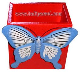 Pencil Holder, Handpainted With Butterfly.