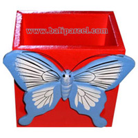 Pencil Holder, Handpainted With Butterfly.