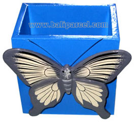 Pencil Holder, Handpainted With Butterfly.