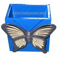 Pencil Holder, Handpainted With Butterfly.