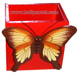 Pencil Holder, Handpainted With Butterfly.